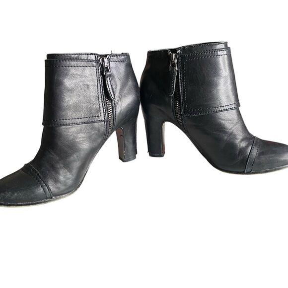 Sam Edelman Heel Ankle Boot‎ Womens 6.5M Black Lea Punk Goth Edgy Classic Chic - Picture 3 of 14